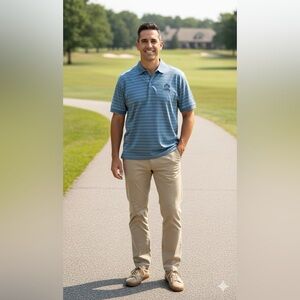 - Reserve by sport Haley golf polo shirt men’s size medium runs larger blue